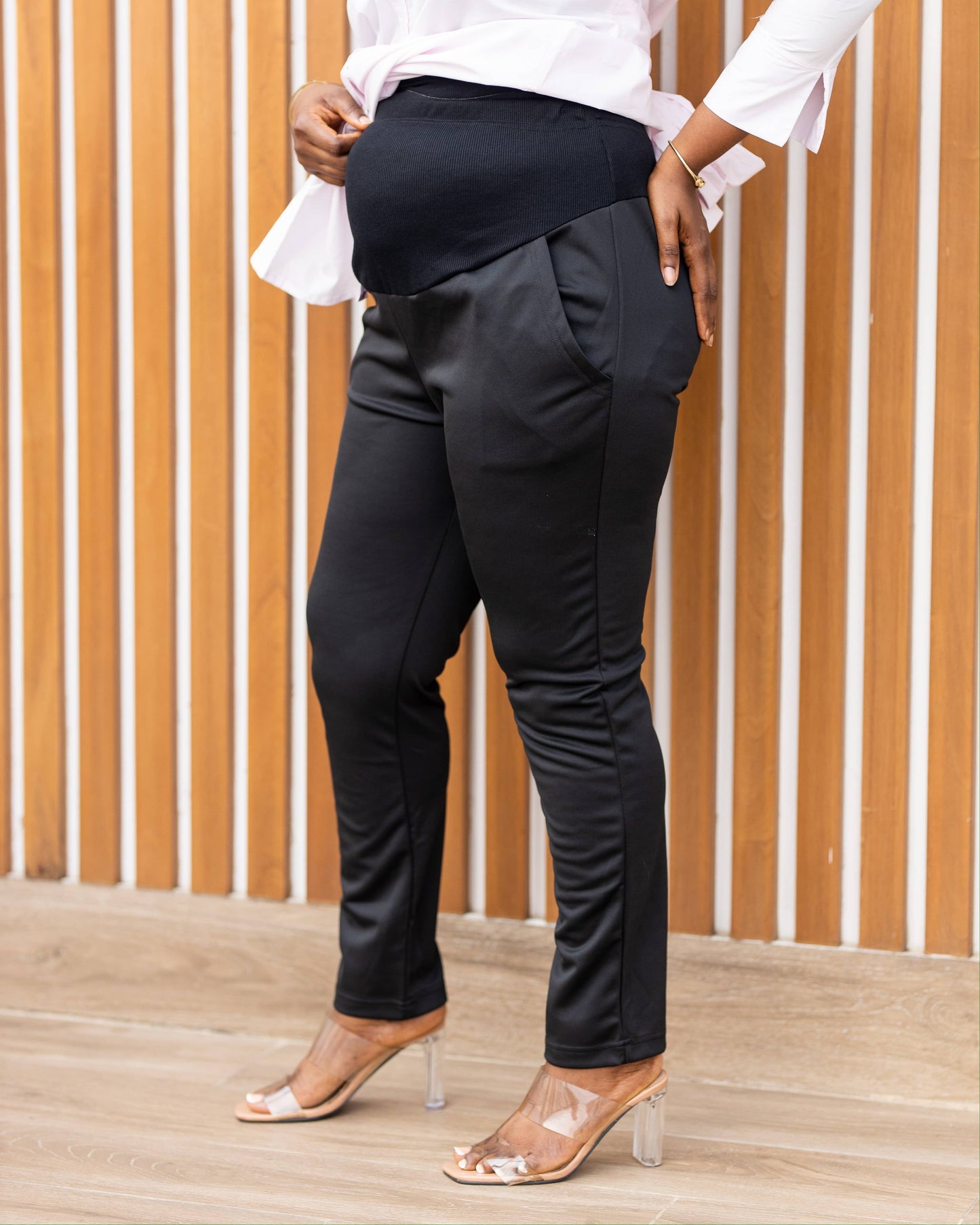 Maternity Overbump Skinny Black Trousers