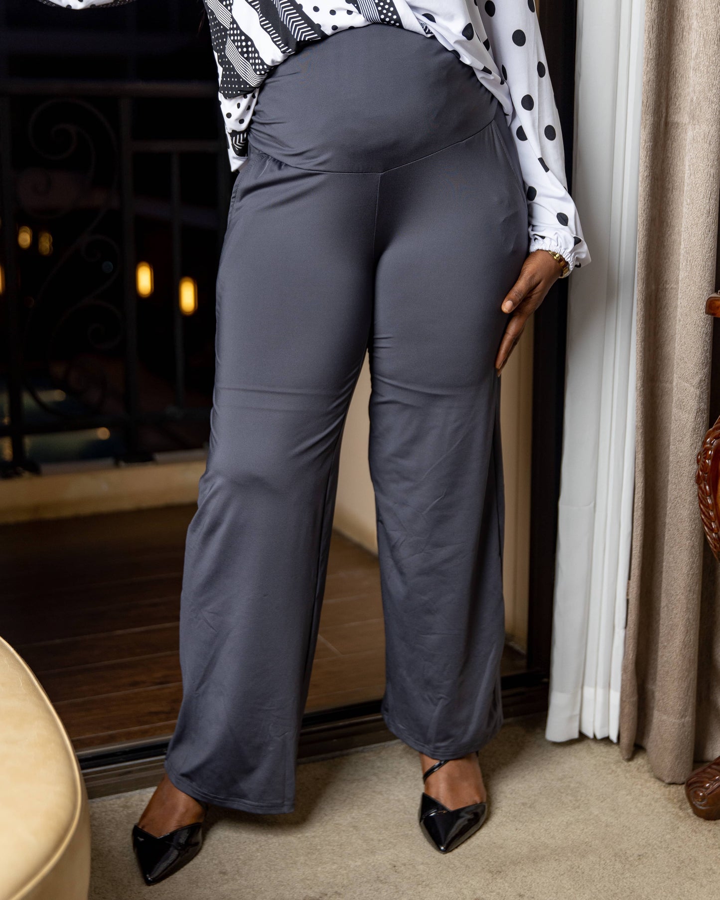 Maternity Overbump Grey Trousers