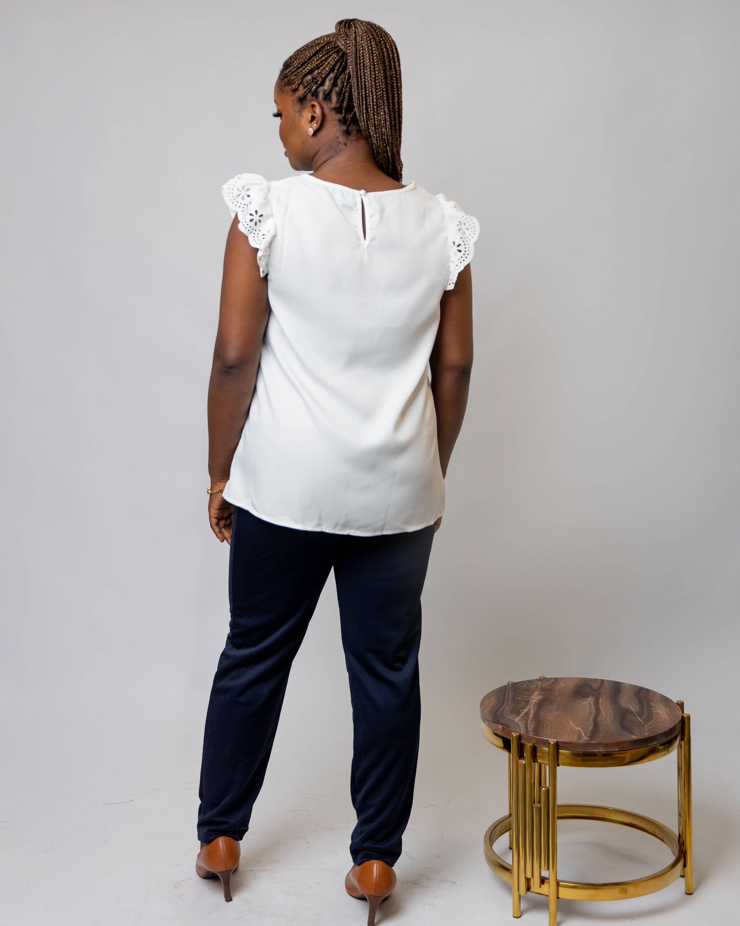 Maternity White Sleeve Cut Out Blouse