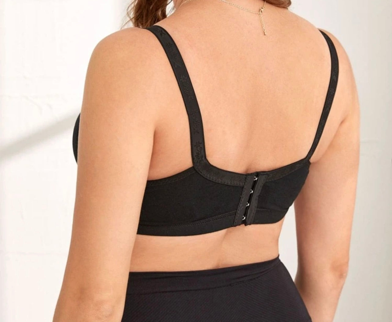 Black Lace Trim Nursing Bra