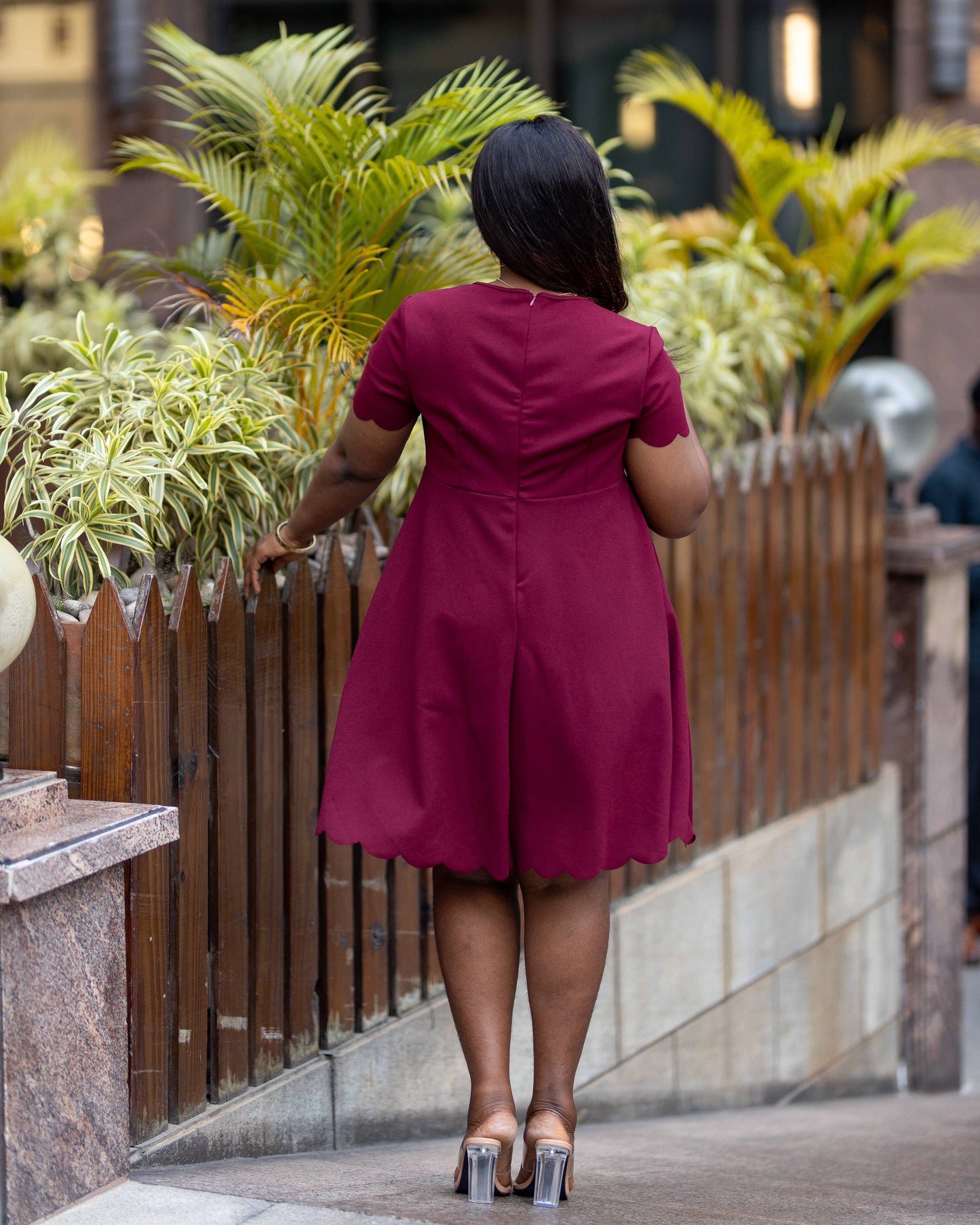 Maternity Burgundy Skater Dress