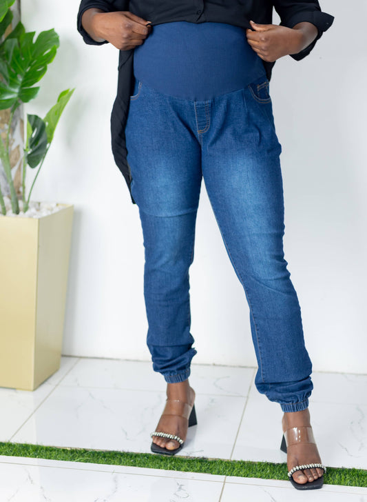 Maternity Overbump Jogger Leg Jeans