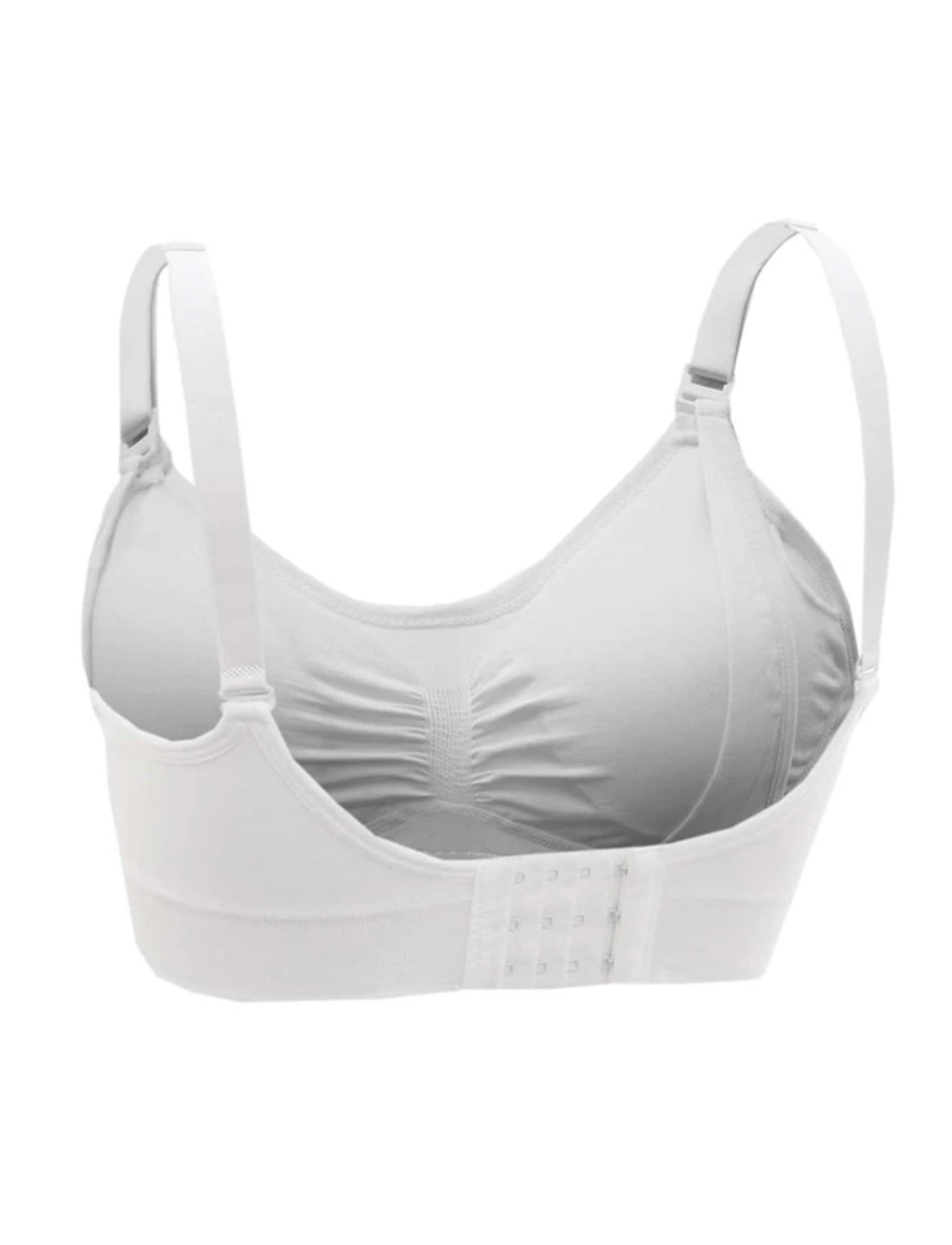 White Ruched Nursing Bra