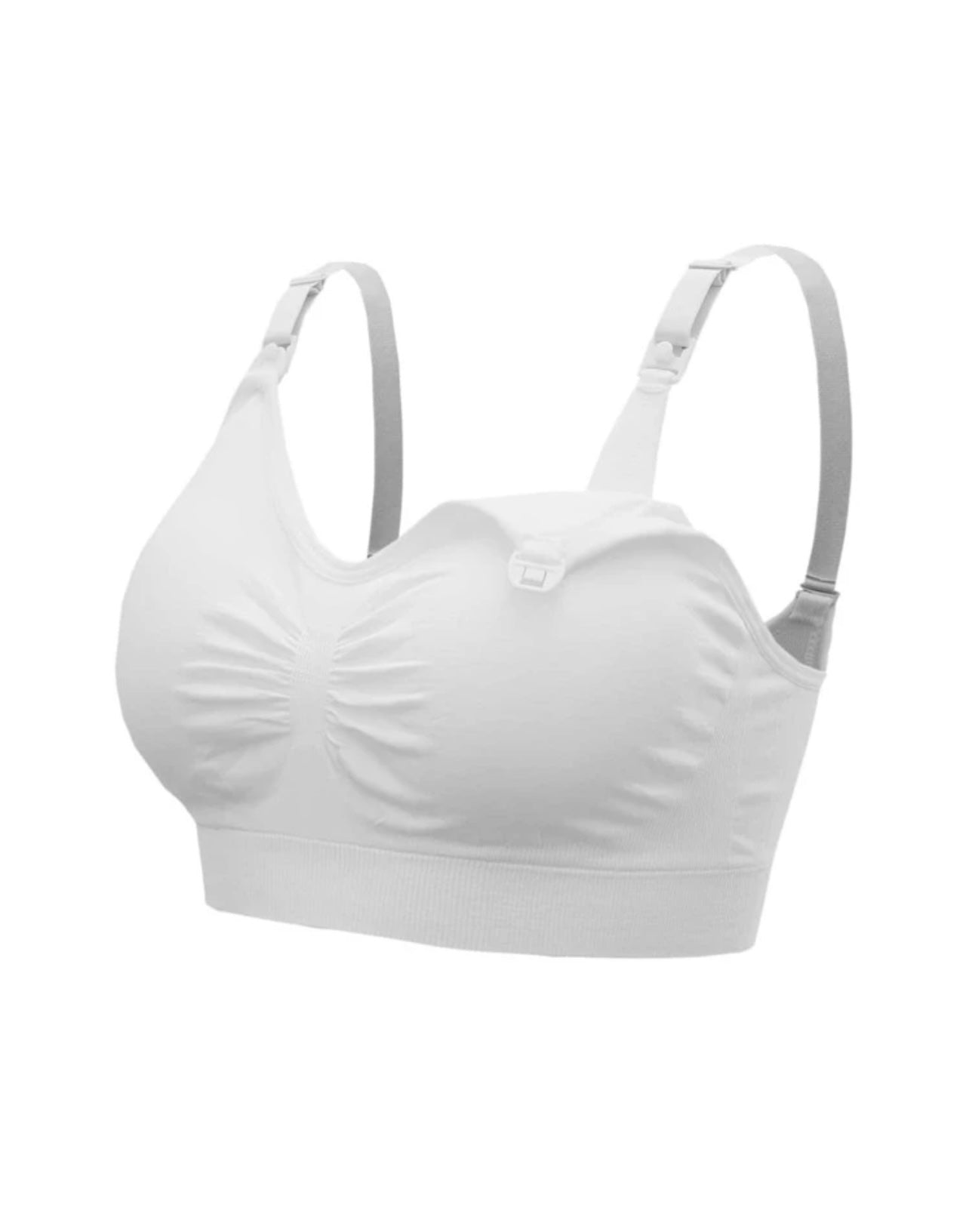 White Ruched Nursing Bra