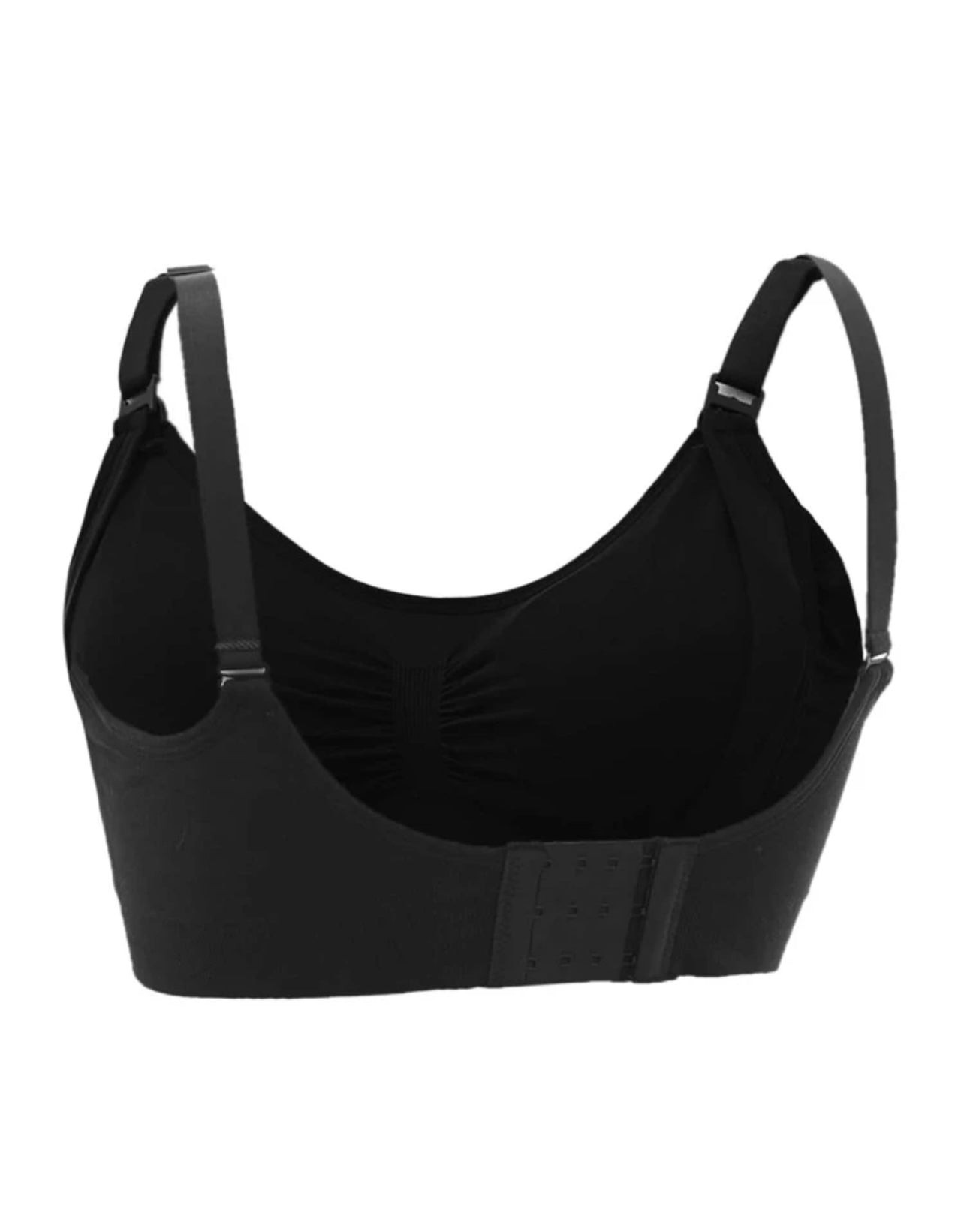 Black Ruched Nursing Bra