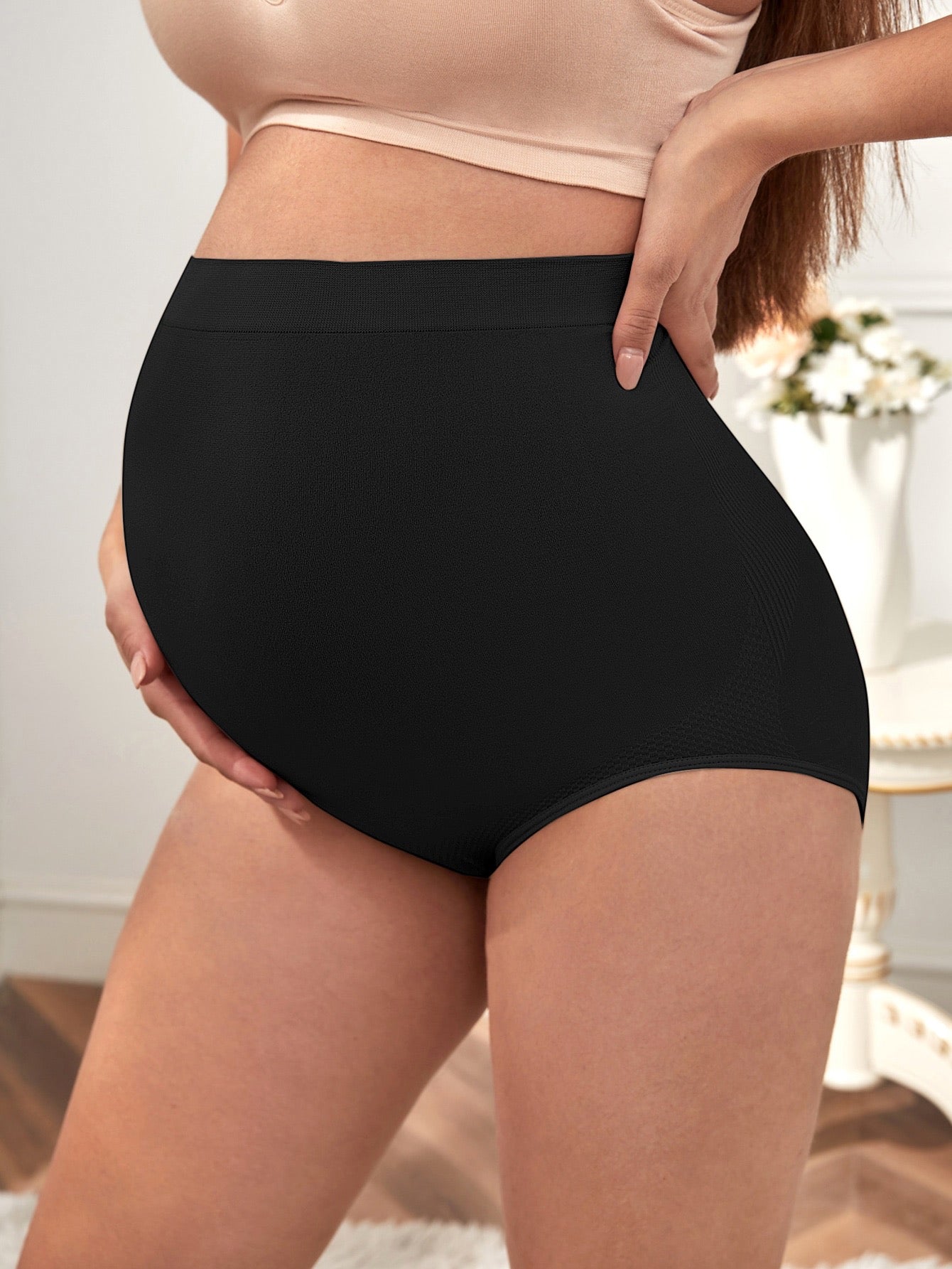 Maternity Overbump Black Panty