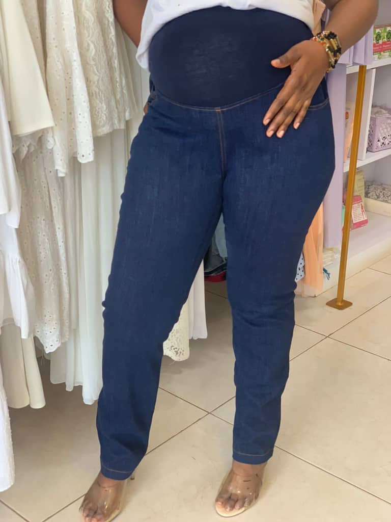 Straight Leg Dark Blue Overbump Jeans