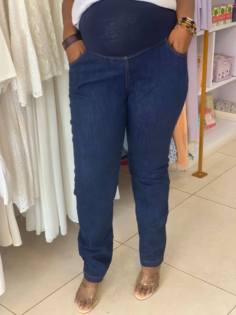 Straight Leg Dark Blue Overbump Jeans