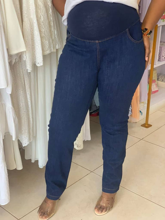 Straight Leg Dark Blue Overbump Jeans