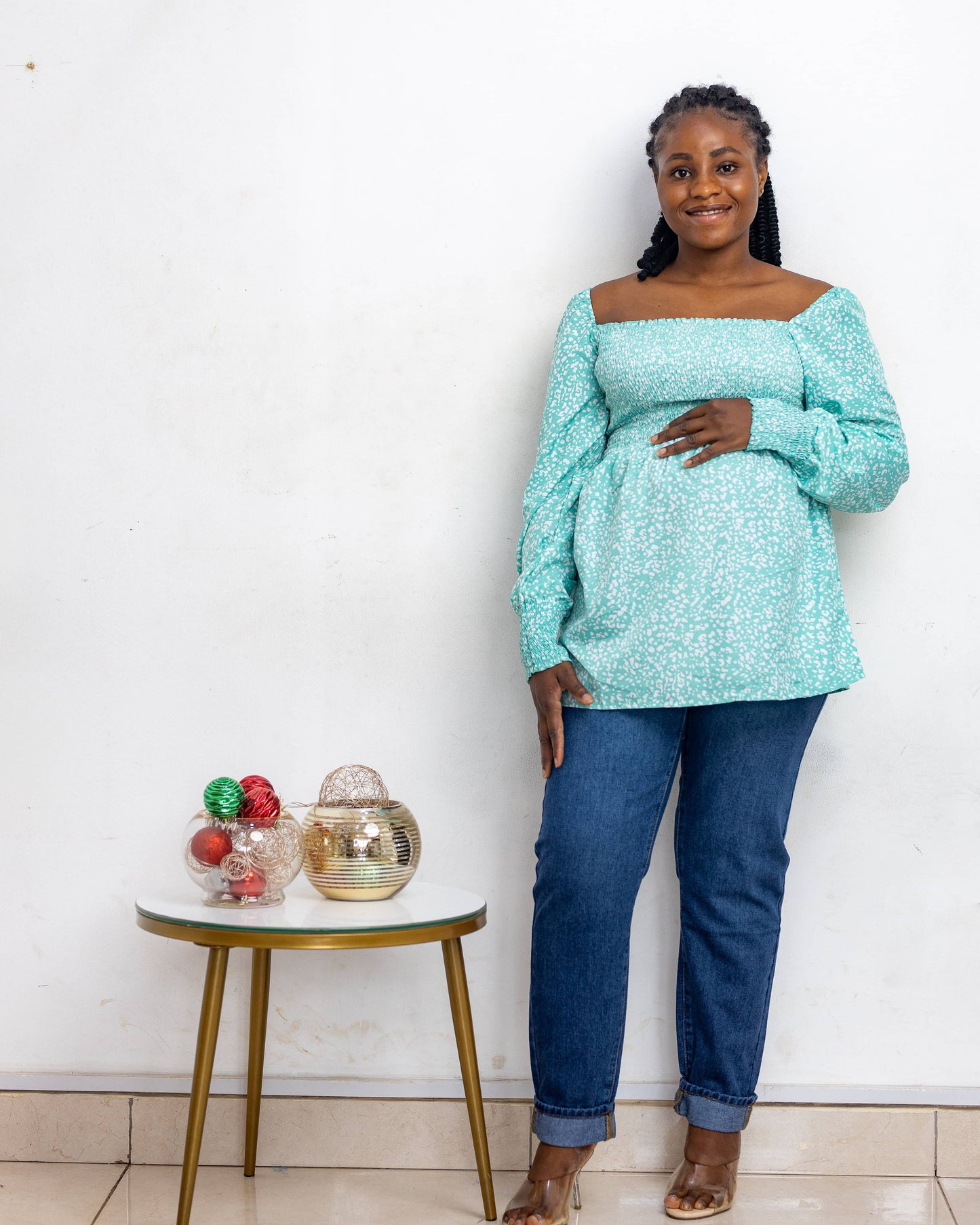 Shirred Chest Maternity Smock Top