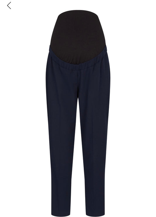 Tailored Navy Overbump Maternity Trousers