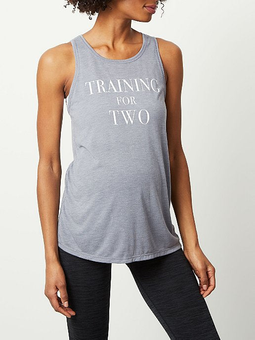 “Training for Two” Slogan Maternity Sports Vest Top