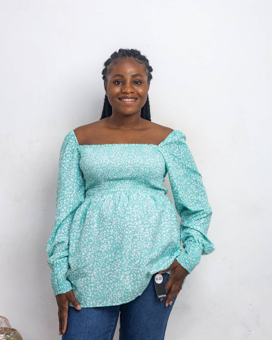 Shirred Chest Maternity Smock Top