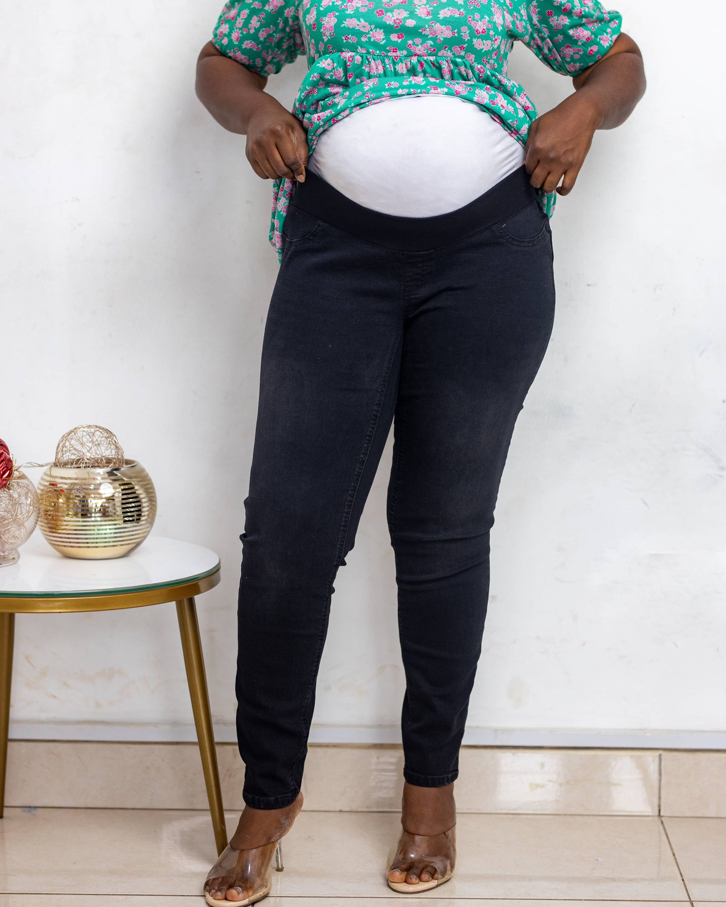 Underbump Black Skinny Maternity Jeans