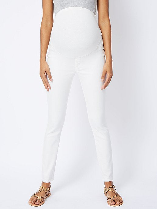 White Overbump Maternity Jeans