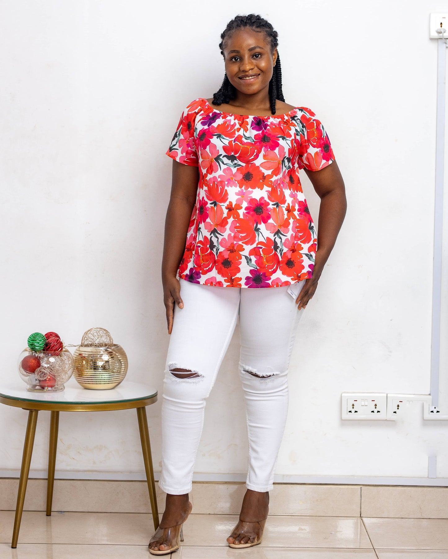 Bardot Floral Maternity Top